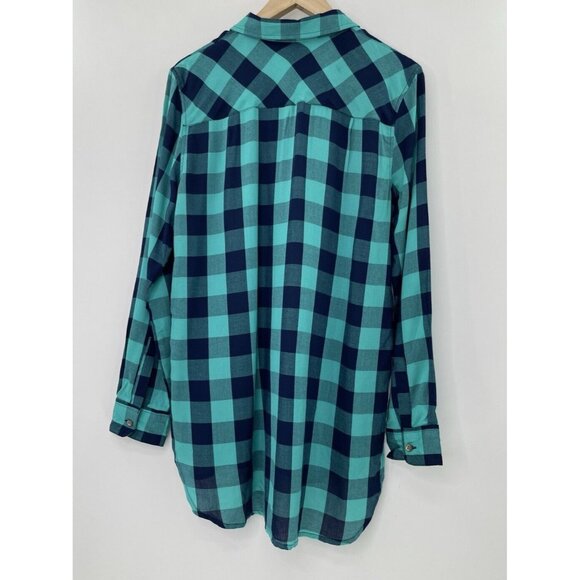 Sandra Ingrish Women’s Check Rayon Collared Button Up Blouse Sz Small Boho - Picture 3 of 10